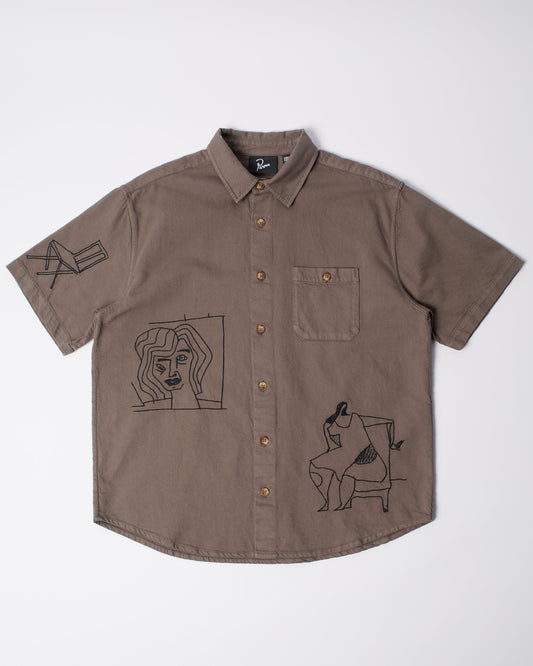 Crooked face short sleeve shirt